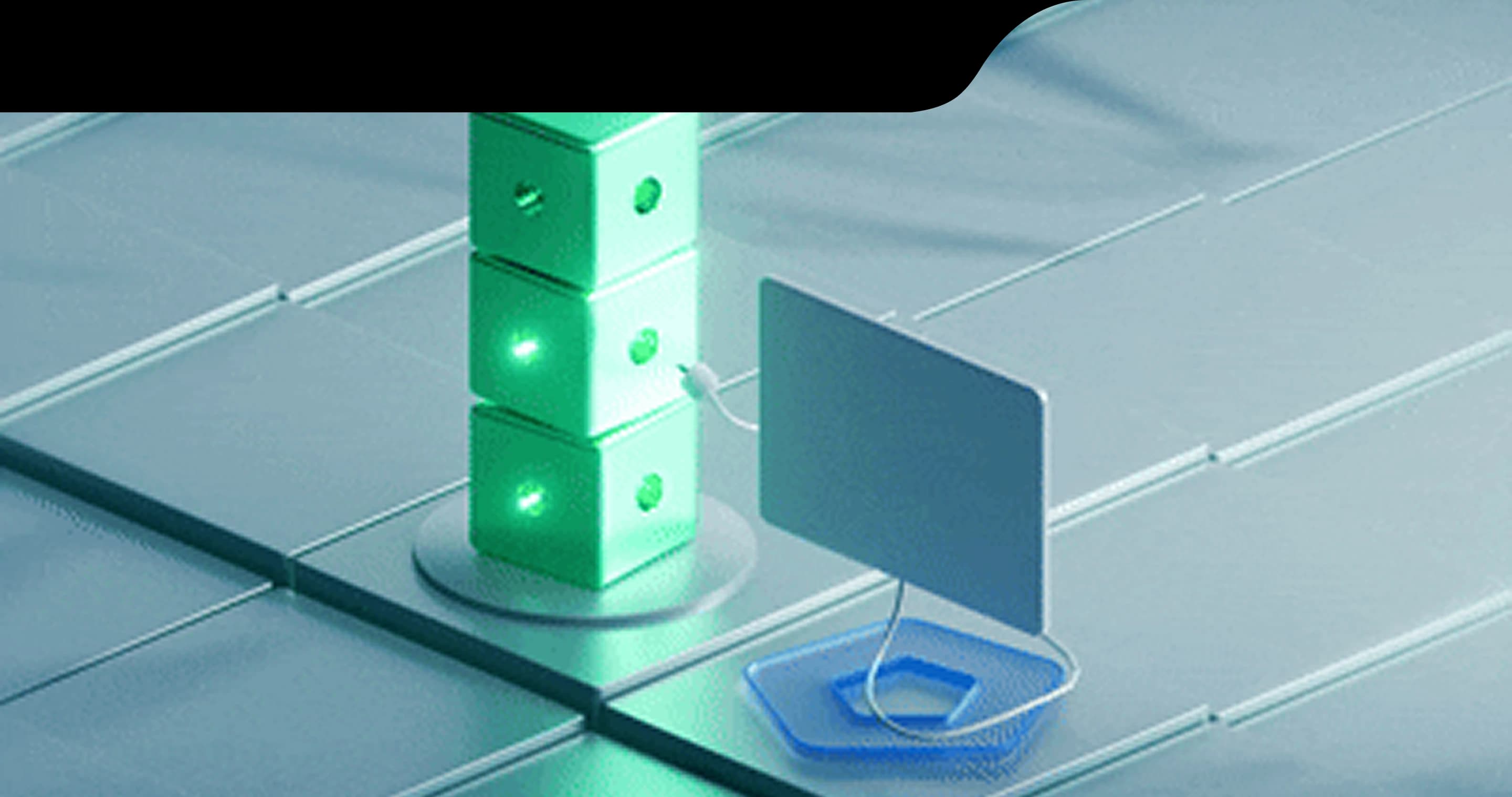 computer plugged into a power station